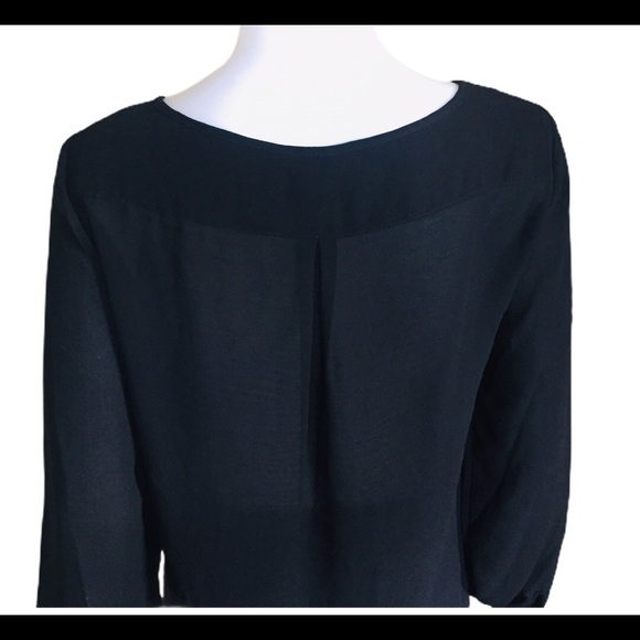 JOE FRESH Blouse/Top With Long Sleeves & Front Pocket Detail Black Size Small - Picture 7 of 8